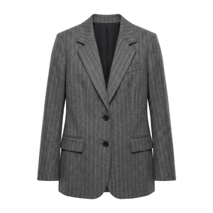 Damen-Blazer in lockerer Passform mit Streifenmuster — Grau