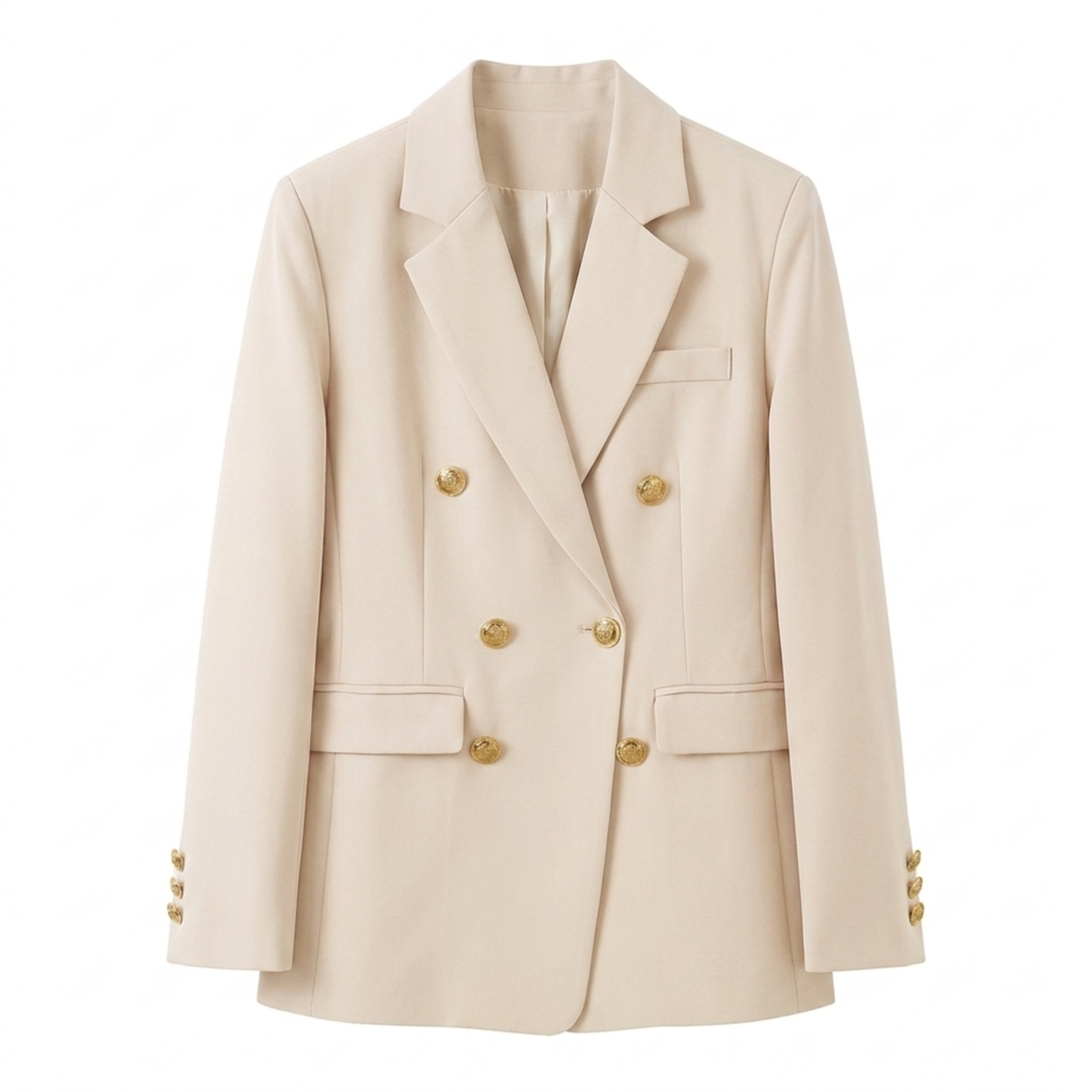 Women's Blazer – Double-Breasted and Refined, Timeless Fitted Cut — White