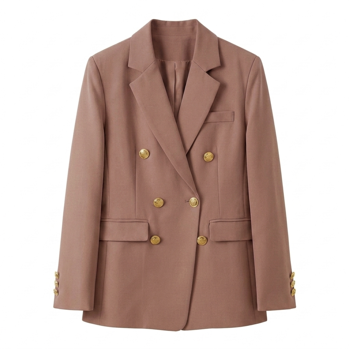 Women's Blazer – Double-Breasted and Refined, Timeless Fitted Cut — Khaki