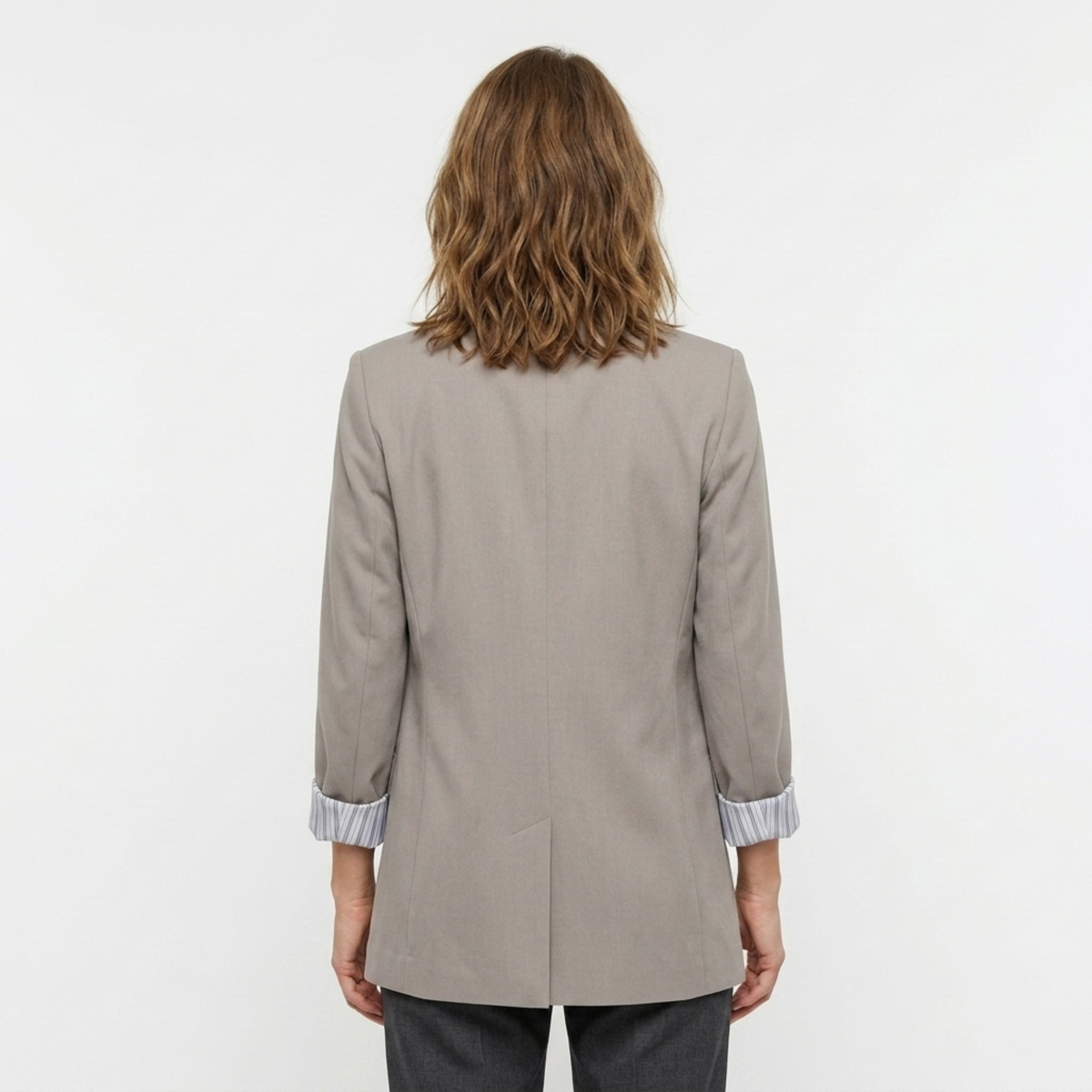 Women’s Blazer – Open Front with Pockets, Relaxed Loose Fit — product view