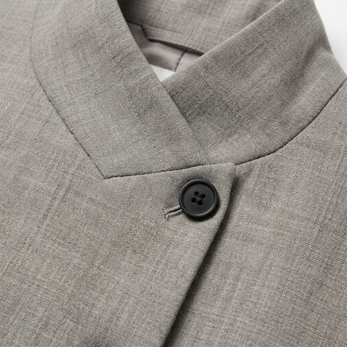 Women’s Jacket – Stand Collar and Relaxed Asymmetrical Cut — product view