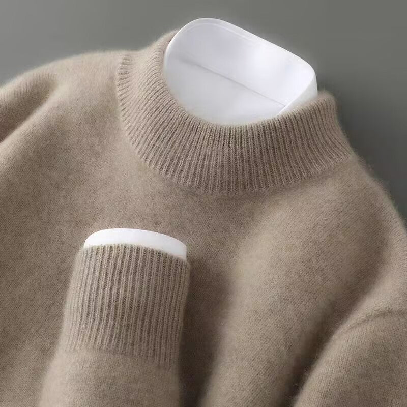 Herrenpullover in Strickoptik mit schmaler Passform — Braun