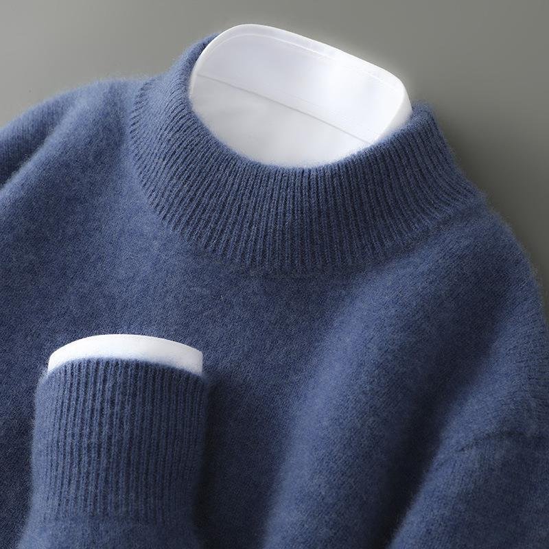 Herrenpullover in Strickoptik mit schmaler Passform — Blau
