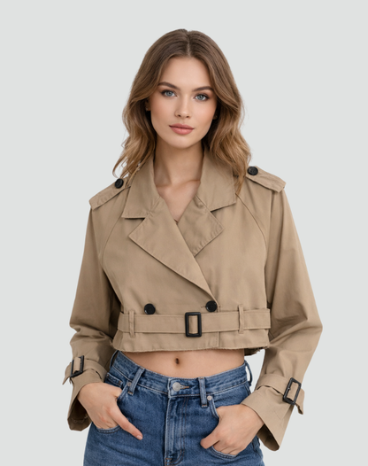 Women’s Trench Coat – Cropped Fit and Timeless Classic Silhouette — image 1
