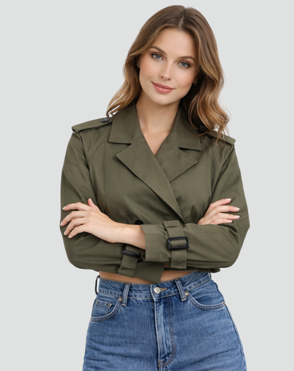 Women’s Trench Coat – Cropped Fit and Timeless Classic Silhouette — image 6