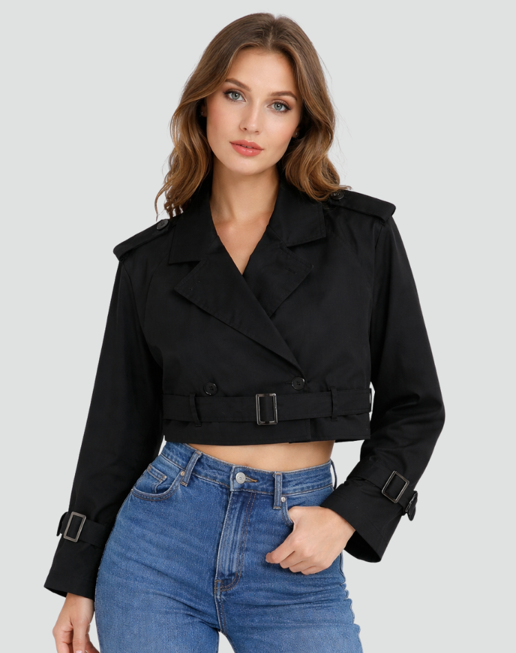 Women’s Trench Coat – Cropped Fit and Timeless Classic Silhouette — image 8