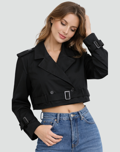 Women’s Trench Coat – Cropped Fit and Timeless Classic Silhouette — image 9