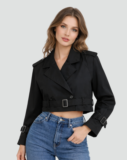Women’s Trench Coat – Cropped Fit and Timeless Classic Silhouette — image 10