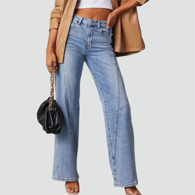 Women's Denim Jeans – Wide Leg and High Waist — Blue