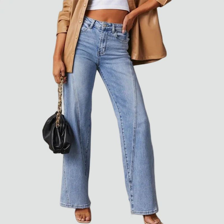 Women's Denim Jeans – Wide Leg and High Waist — Blue
