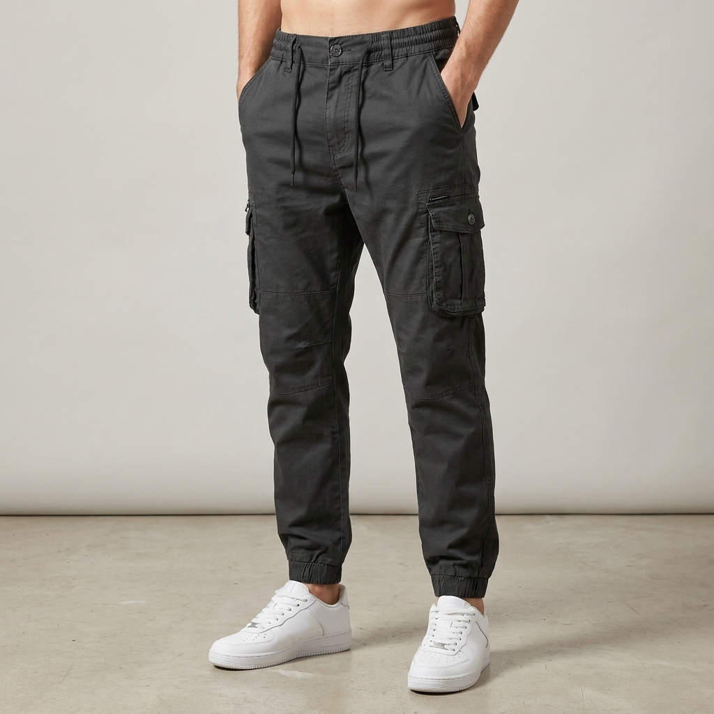 Men’s Joggers – Cargo Pockets and Adjustable Elastic Waistband — product view