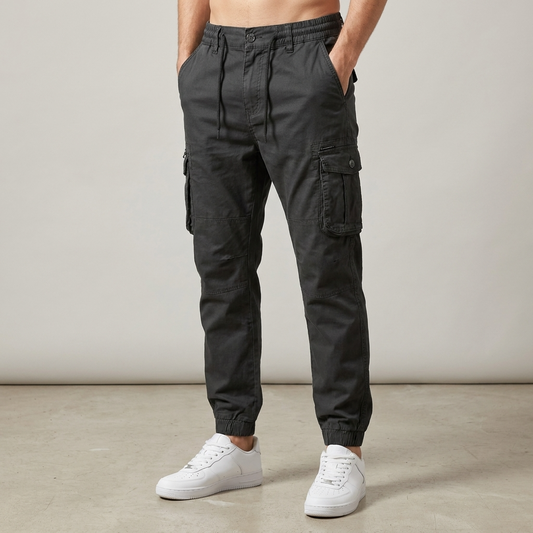 Men’s Joggers – Cargo Pockets and Adjustable Elastic Waistband — product view