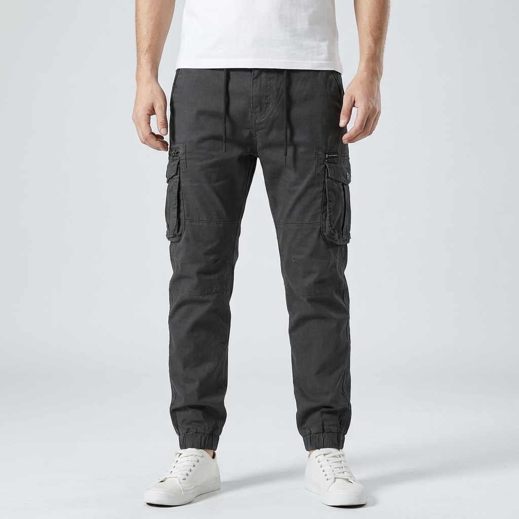 Men’s Joggers – Cargo Pockets and Adjustable Elastic Waistband — product view