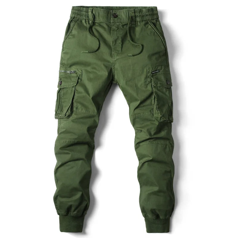 Men’s Joggers – Cargo Pockets and Adjustable Elastic Waistband — Green