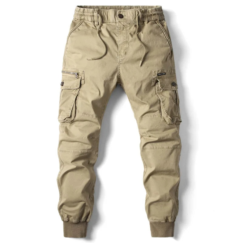 Men’s Joggers – Cargo Pockets and Adjustable Elastic Waistband — Khaki
