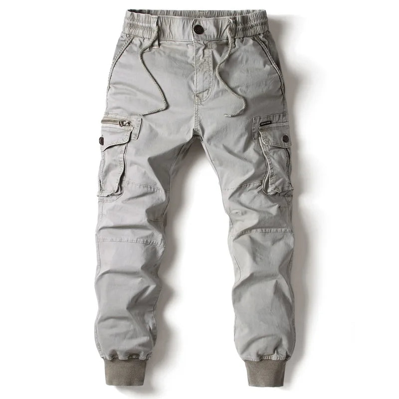 Men’s Joggers – Cargo Pockets and Adjustable Elastic Waistband — Grey