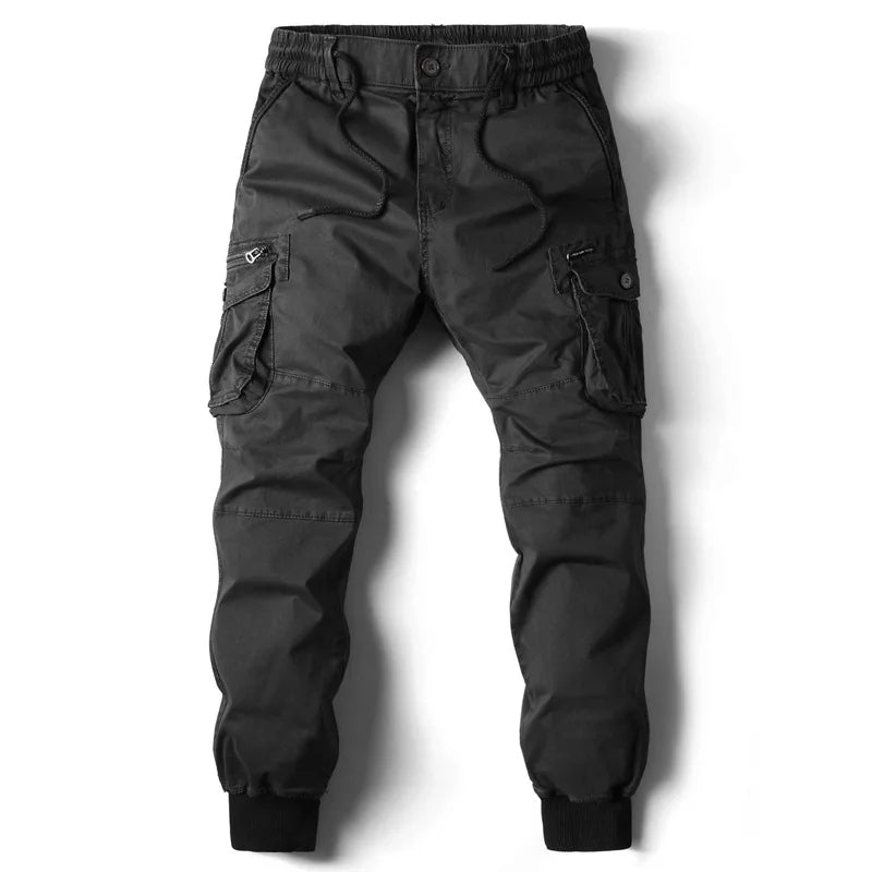 Men’s Joggers – Cargo Pockets and Adjustable Elastic Waistband — Black