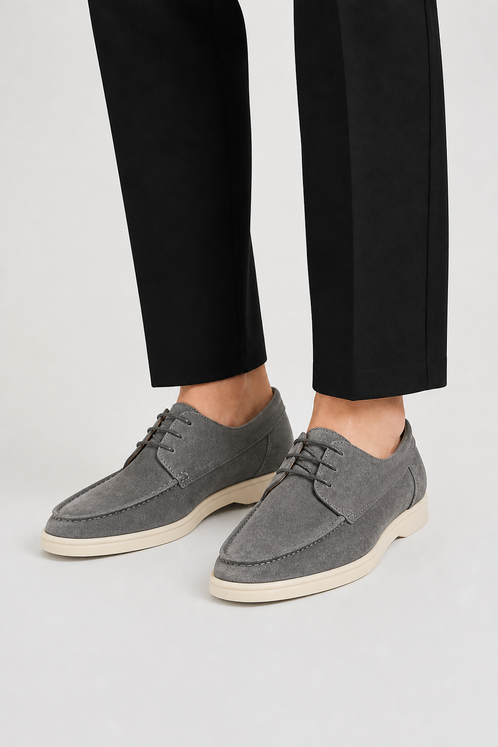 Men’s Loafers – Laces and Classic Shape for Refined Everyday Style — Grey