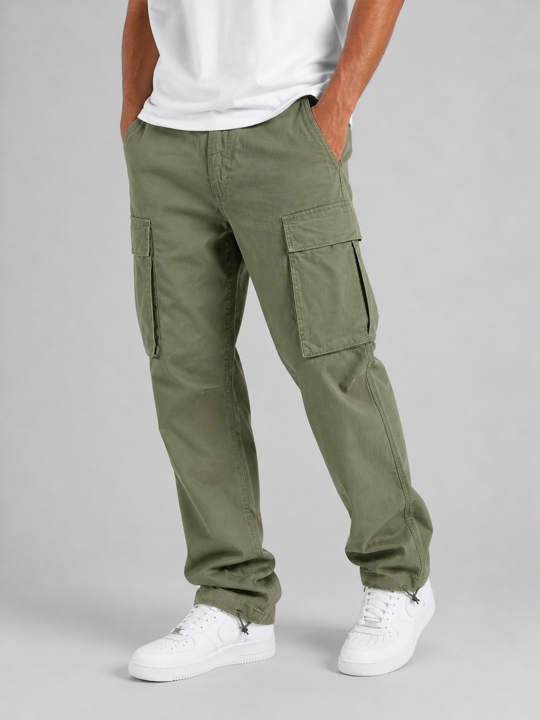 Men’s Cargo Pants – Multiple Pockets and Relaxed Fit — Army Green