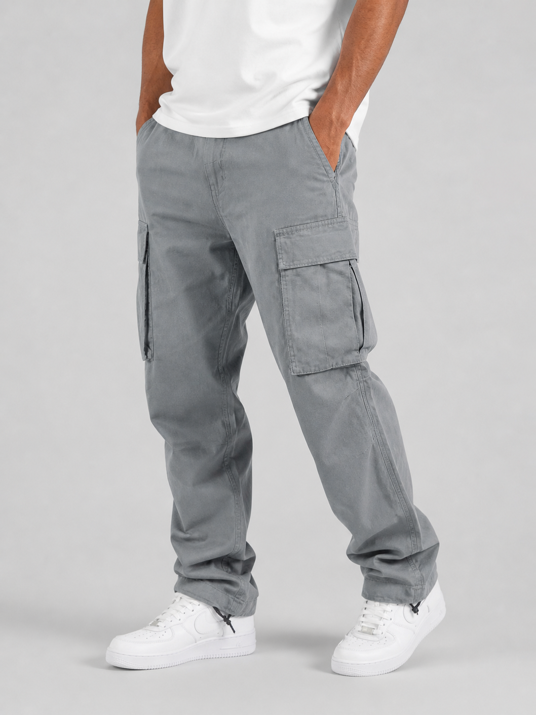 Men’s Cargo Pants – Multiple Pockets and Relaxed Fit — Grey