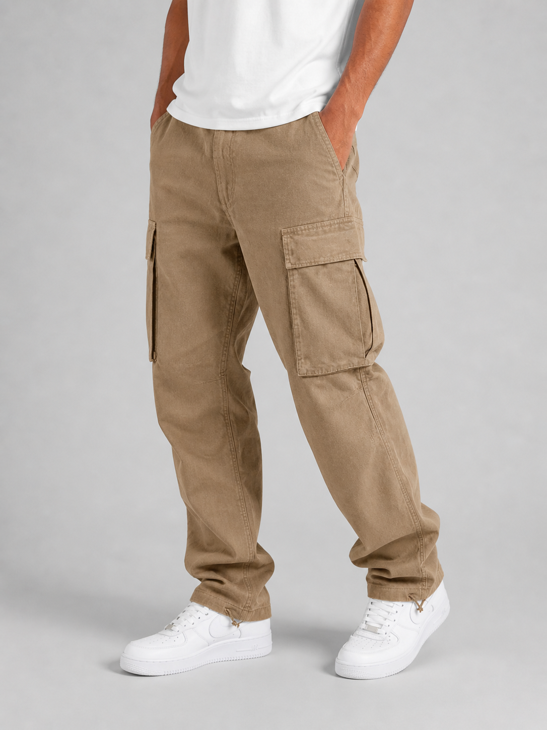 Men’s Cargo Pants – Multiple Pockets and Relaxed Fit — Khaki