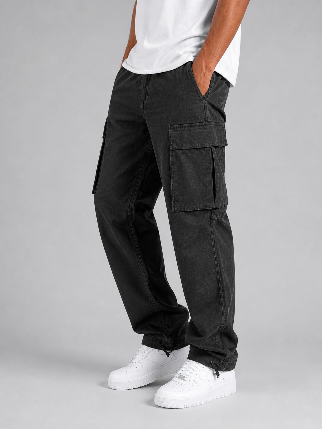 Men’s Cargo Pants – Multiple Pockets and Relaxed Fit — Black