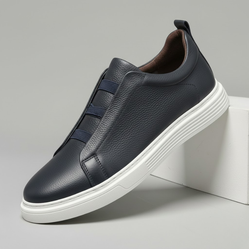 Baskets pour hommes avec lacets élastiques — Bleu marine nuit