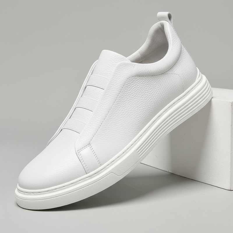 Baskets pour hommes avec lacets élastiques — Blanc