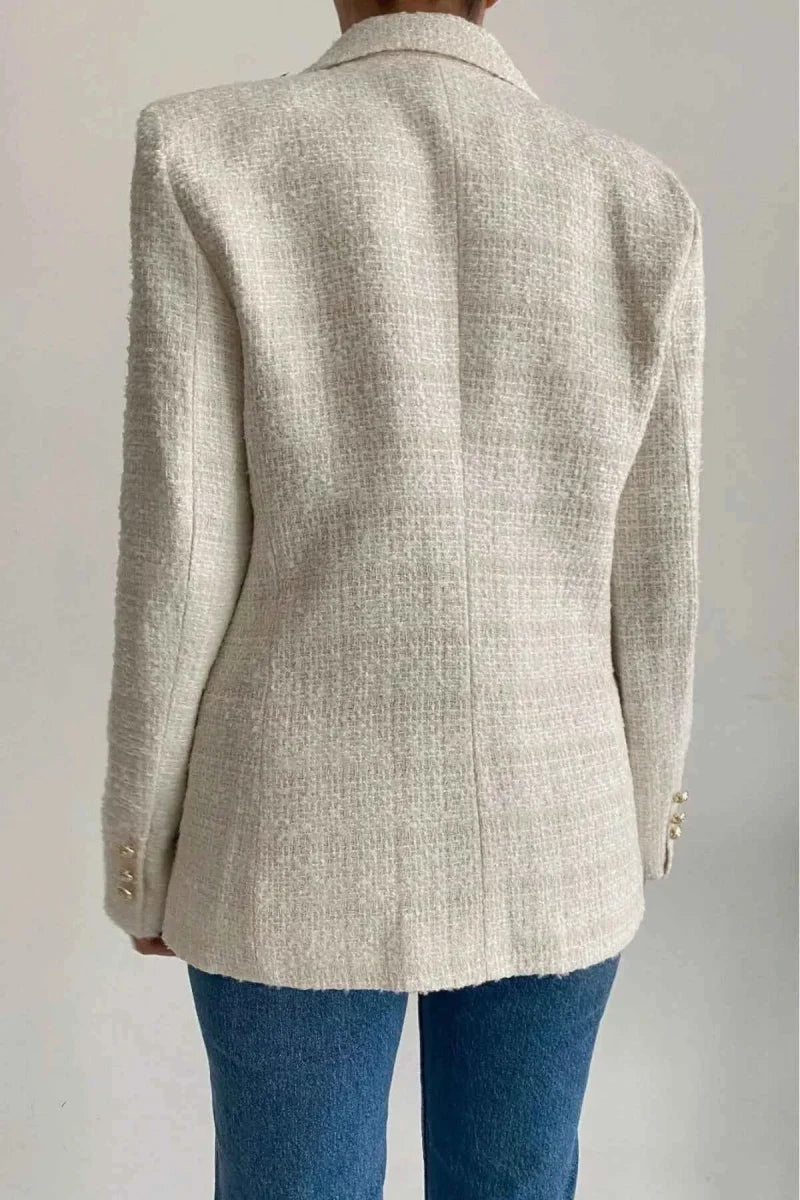 Women's Hip-Length Blazer – Notched Lapel and Fitted Waist — product view