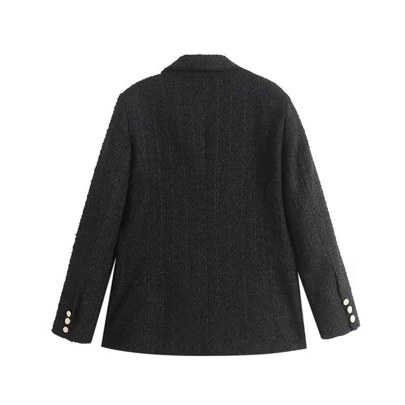 Women's Hip-Length Blazer – Notched Lapel and Fitted Waist — product view