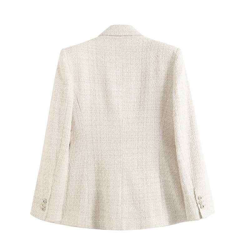 Women's Hip-Length Blazer – Notched Lapel and Fitted Waist — product view