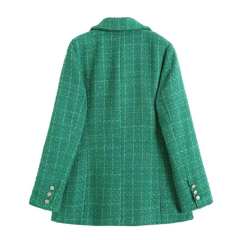 Women's Hip-Length Blazer – Notched Lapel and Fitted Waist — product view