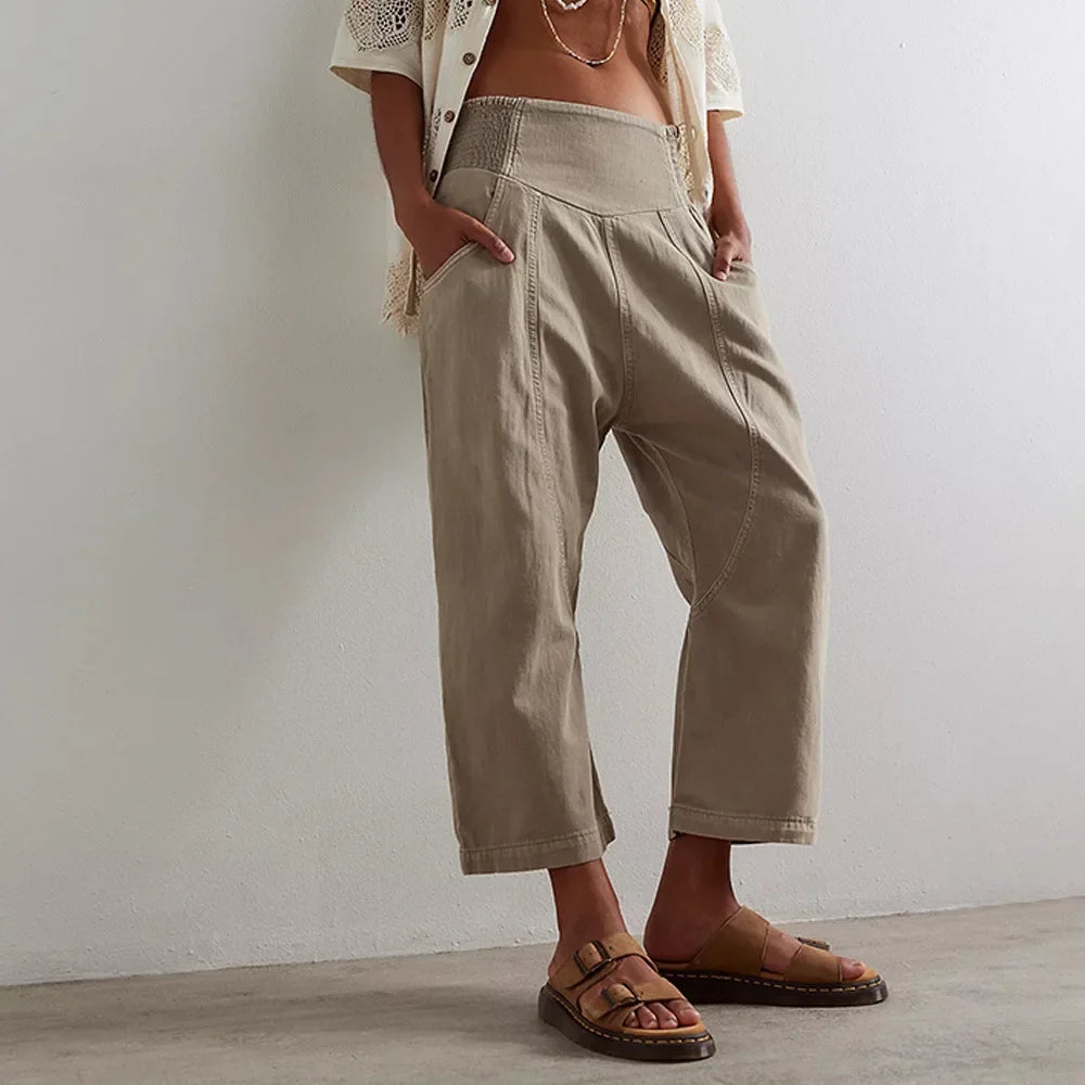 Women's Trousers – Wide Leg and Elastic Waistband — product view