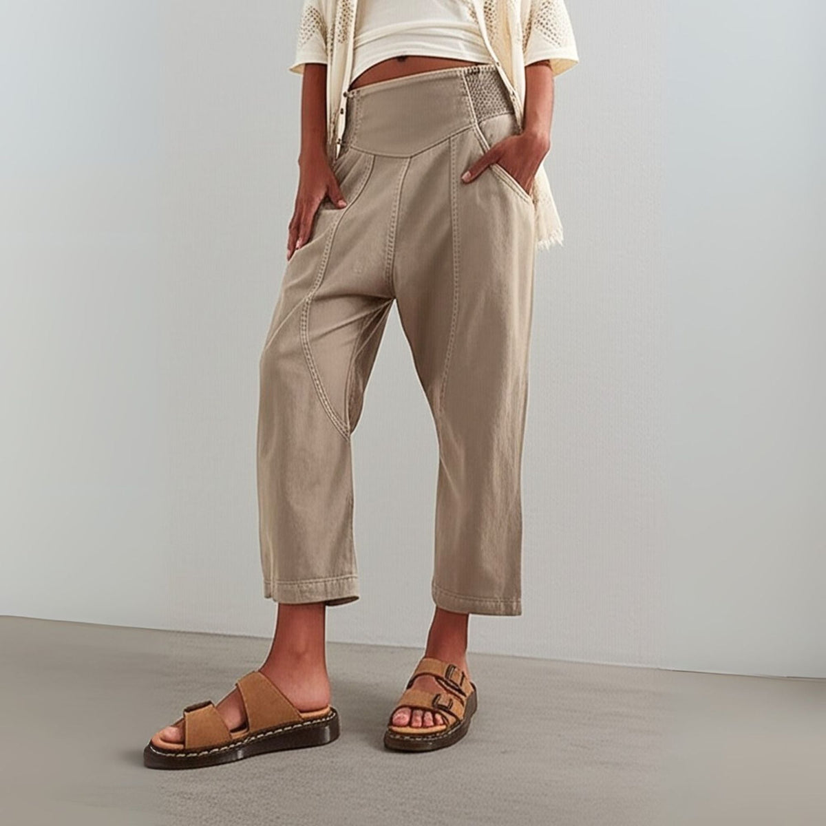 Women's Trousers – Wide Leg and Elastic Waistband — product view