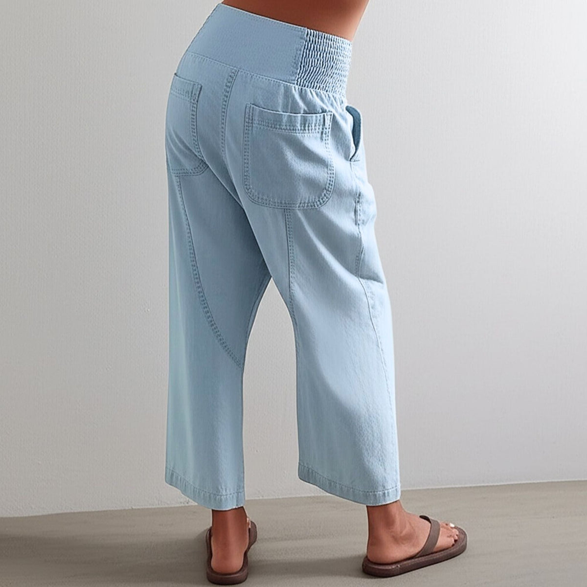Women's Trousers – Wide Leg and Elastic Waistband — product view