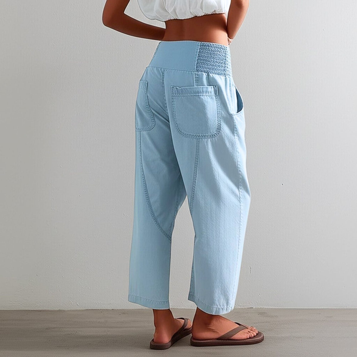 Women's Trousers – Wide Leg and Elastic Waistband — product view