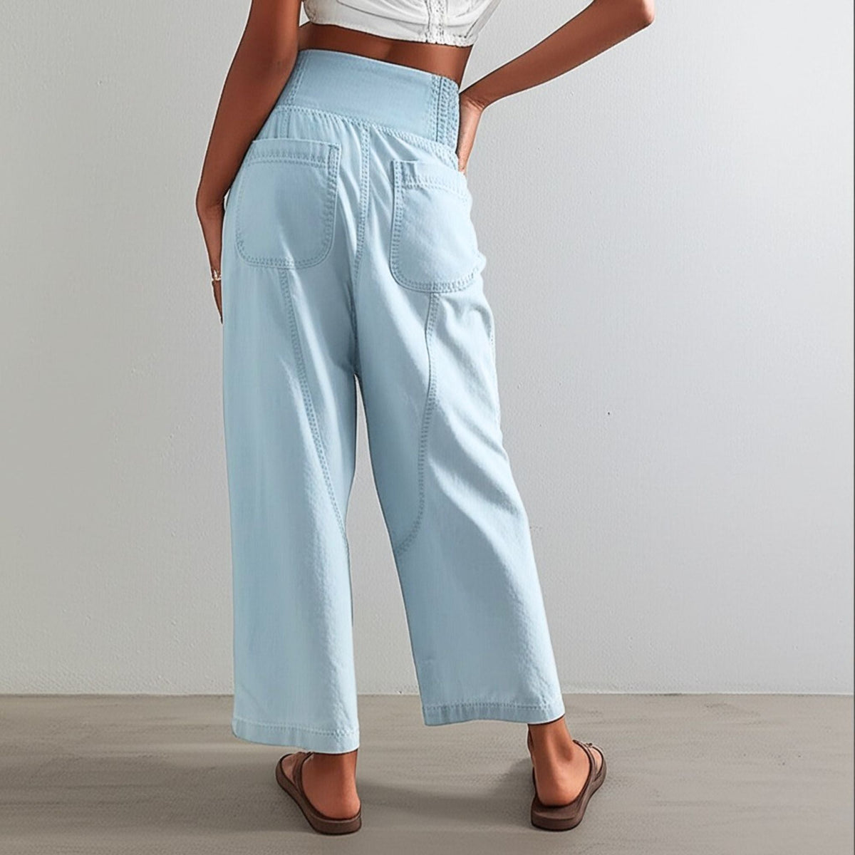 Women's Trousers – Wide Leg and Elastic Waistband — product view