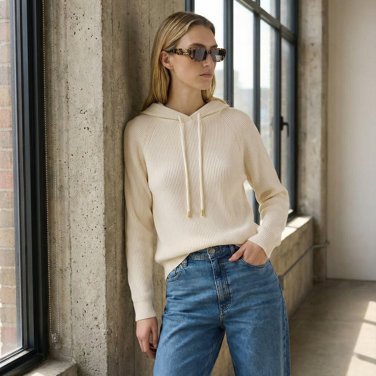 Women’s Sweatshirt – Relaxed Fit and Adjustable Drawstrings — product view