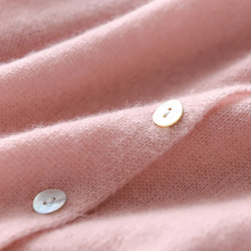 Women's Sweater – Asymmetrical Buttons and Lightweight Knit — product view