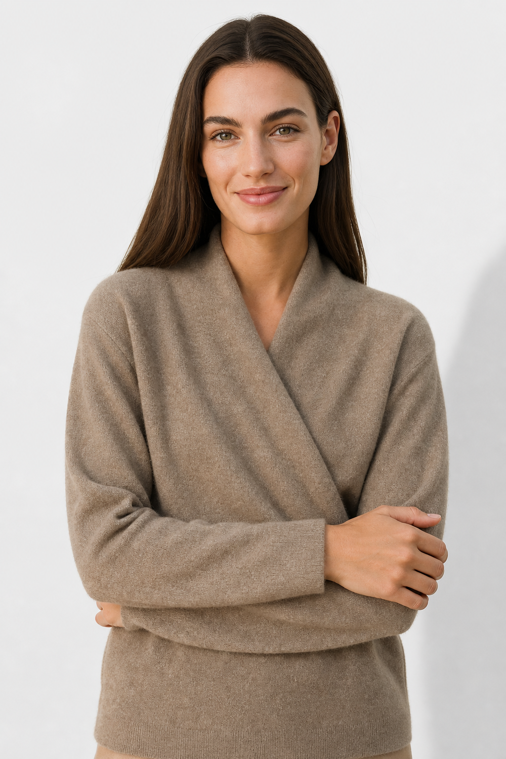 Women's Sweater – V-Neck Wrap Style and Timeless Minimalist Cut — image 1