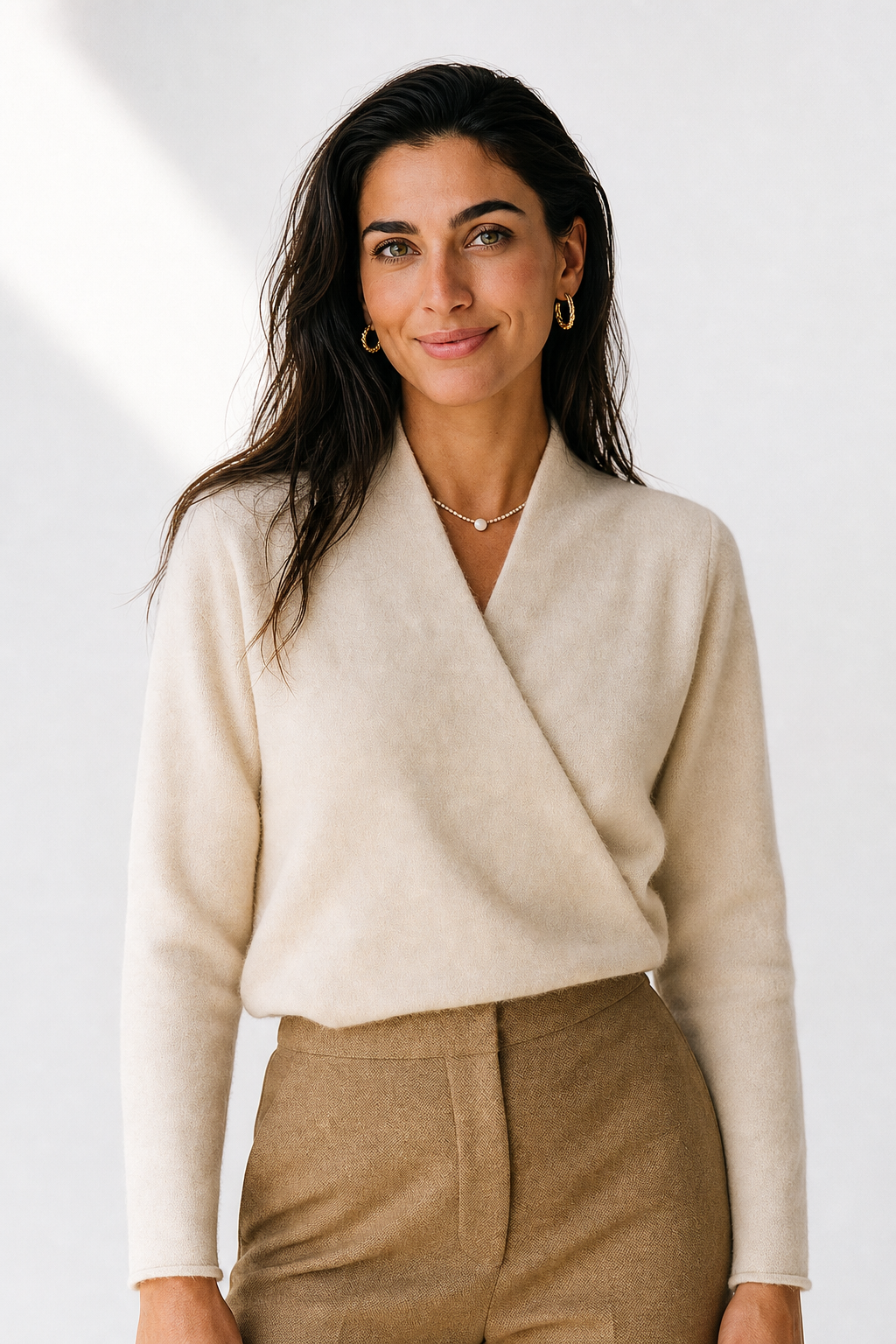 Women's Sweater – V-Neck Wrap Style and Timeless Minimalist Cut — image 2