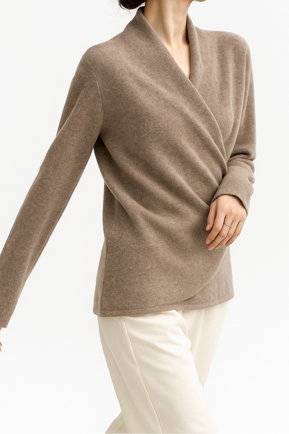 Women's Sweater – V-Neck Wrap Style and Timeless Minimalist Cut — image 5