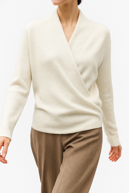 Women's Sweater – V-Neck Wrap Style and Timeless Minimalist Cut — image 7