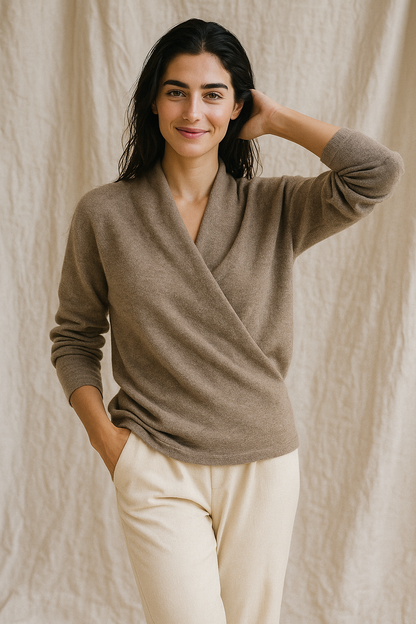 Women's Sweater – V-Neck Wrap Style and Timeless Minimalist Cut — image 8