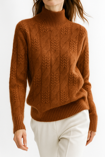 Women's Sweater – Timeless Cable-Knit and Mock Neck — image 10