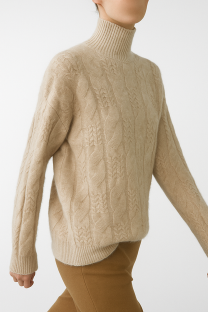 Women's Sweater – Timeless Cable-Knit and Mock Neck — image 15
