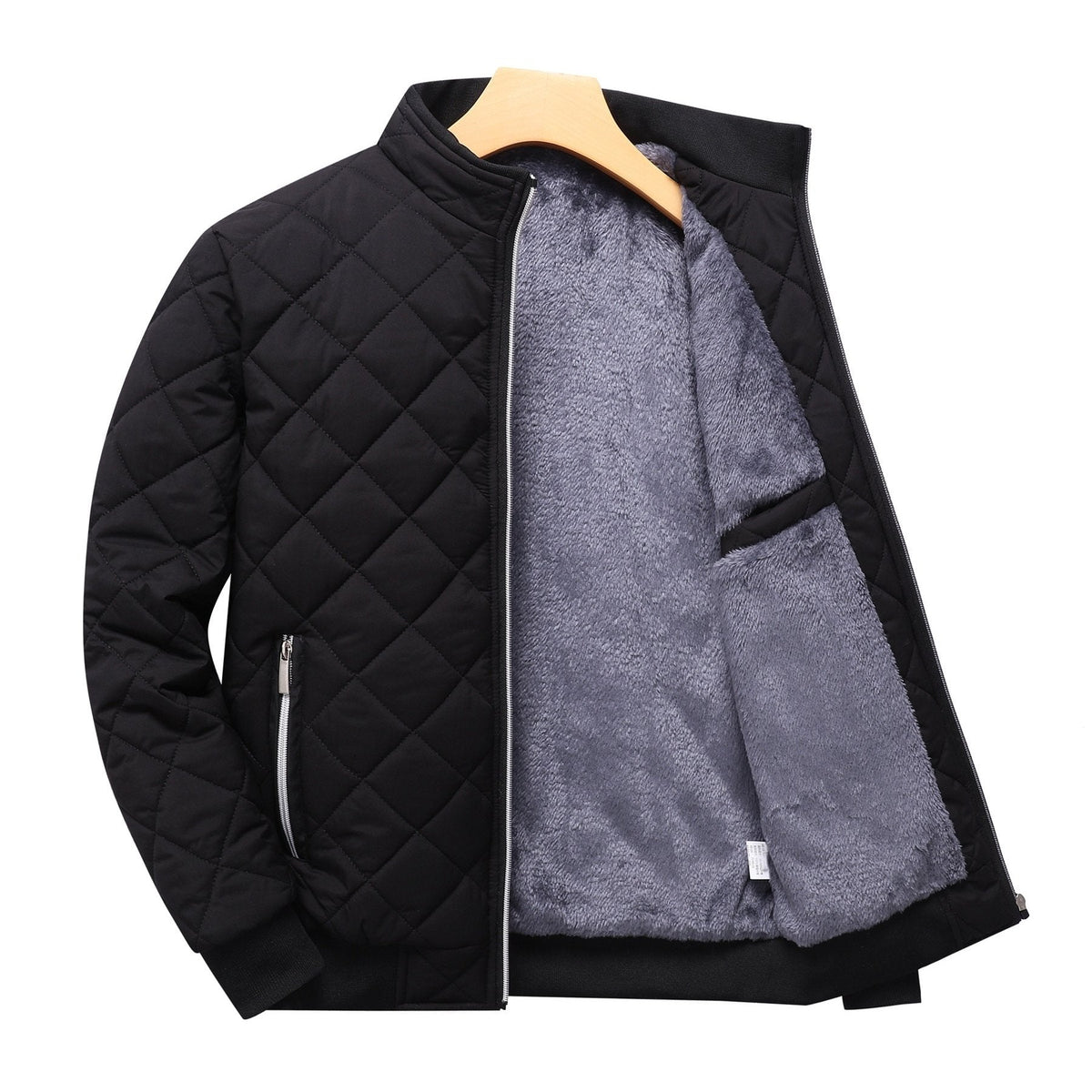 Men’s Quilted Jacket – Warm Lining and Timeless Relaxed Fit — Black