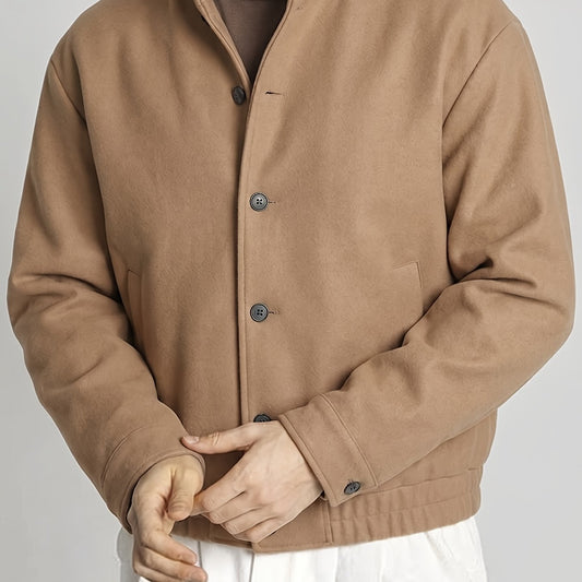 Men's Button-Up Jacket – Clean Cut and Refined Casual Style — Khaki