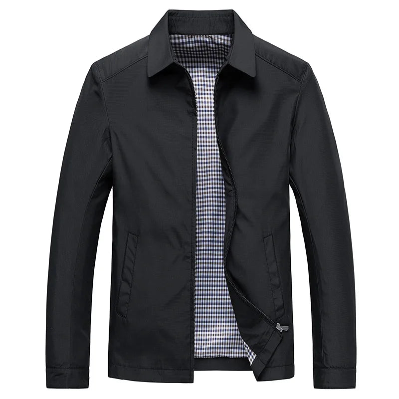 Men’s Jacket – Clean Cut and Classic Collar, Timeless Style — Black