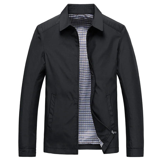Men’s Jacket – Clean Cut and Classic Collar, Timeless Style — Black